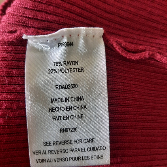 Almost Famous Bodycon Sweater Dress Sz Lg/Med Burgundy Wine Red Cutout Ribbed - Picture 7 of 11